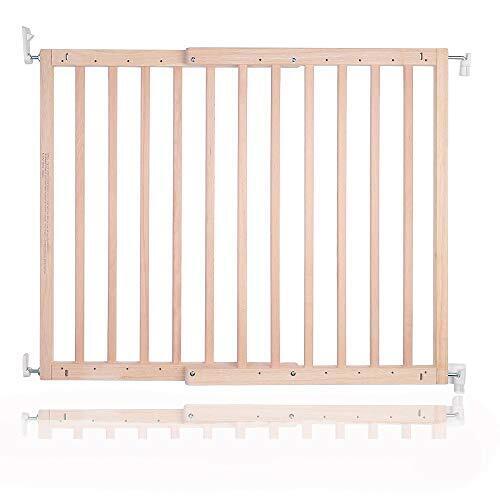 Chunky Wooden Screw Fit Stair Gate, Natural, 63.5cm - 105.5cm, Wood