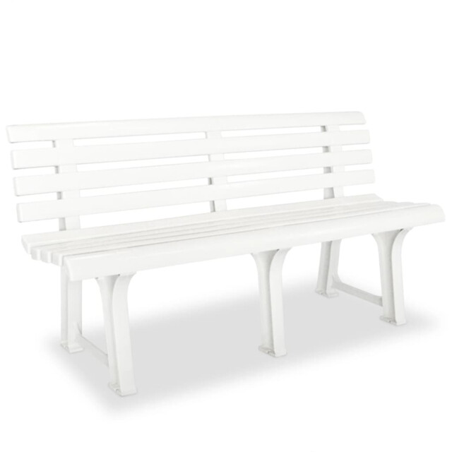 Garden Bench White 145.5cm Plastic Weather-resistant Outdoor Seating