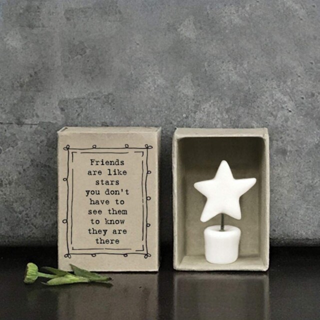 East Of India Mini Matchbox - Friends Are Like Stars You Don't Have S,