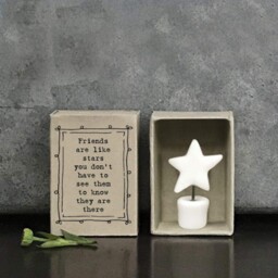 East Of India Mini Matchbox - Friends Are Like Stars You Don't Have S,