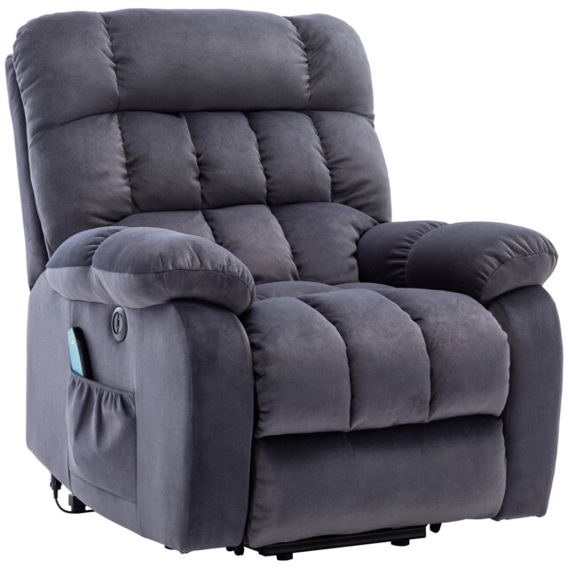 Massage Power Lift Recliner Chair Single Sofa With Heat & Vibration