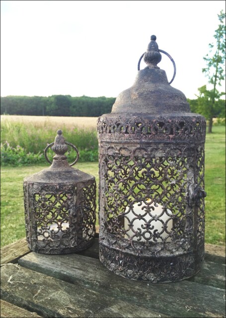 Vintage Moorish Lantern Candle Holder, Set Of Two Moroccan Garden