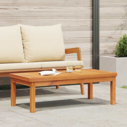 Coffee Table Solid Acacia Wood Oil Finish Cream 100x50x33 Cm Outdoor