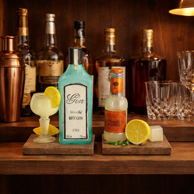 Pair Of Gin & Tonic Bookends - Cocktail Gin Lover Gift