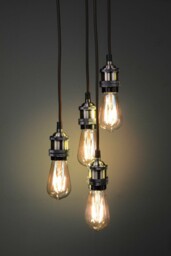 Modern Style Bright Silver Quad E27 Pendant Cord Set Home Hanging