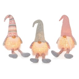 Christmas Gonk Light Up Gnome Large Sitting Pink Xmas Decorations Gift