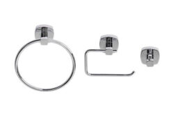 Croydex Medway Flexi-fix Set:towel Ring,toilet Roll Holder & Robe Hook