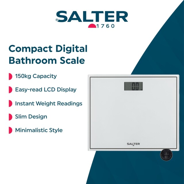 Salter Glass Electronic Digital Bathroom Scale Easy Read Toughened