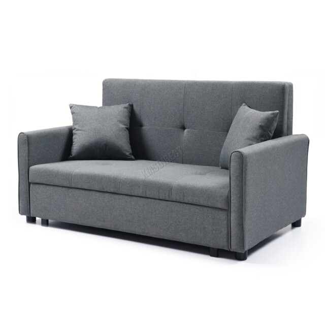 Sofa Bed 134cm Convertible Storage 2 Seater Pull-out Lounger Armchair