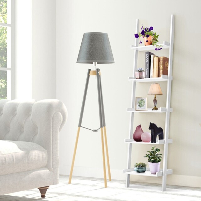 5 Tiers Ladder Rack Wall Display Shelf Stand Home Office Storage