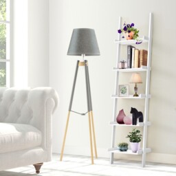 5 Tiers Ladder Rack Wall Display Shelf Stand Home Office Storage