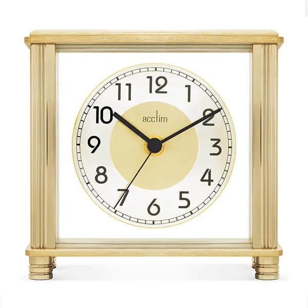 Mantel Clock Brass Effect Acctim Hampden Classic Style Easy Read Home