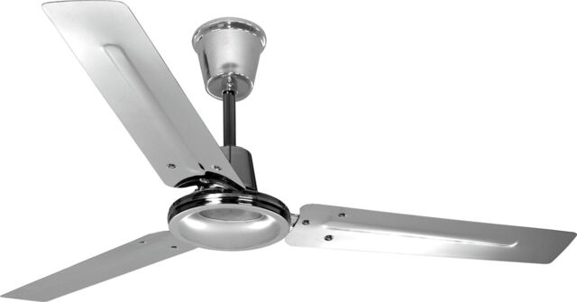 Industrial Style Ceiling Fan With Wall Control Pacific Chrome 120 Cm