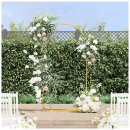 Wedding Arch Gold Steel 100x39x200cm Outdoor Decorative Ceremony