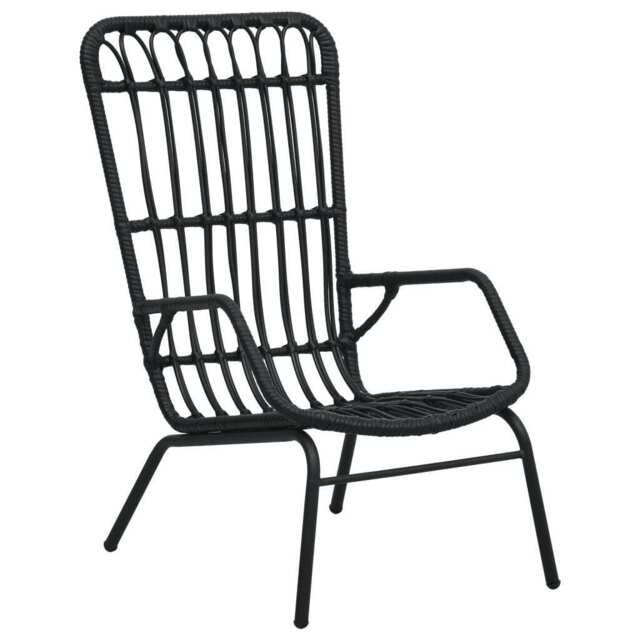 Garden Chair Poly Rattan Black Vidaxl