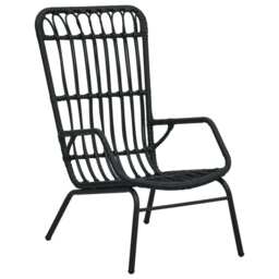 Garden Chair Poly Rattan Black Vidaxl