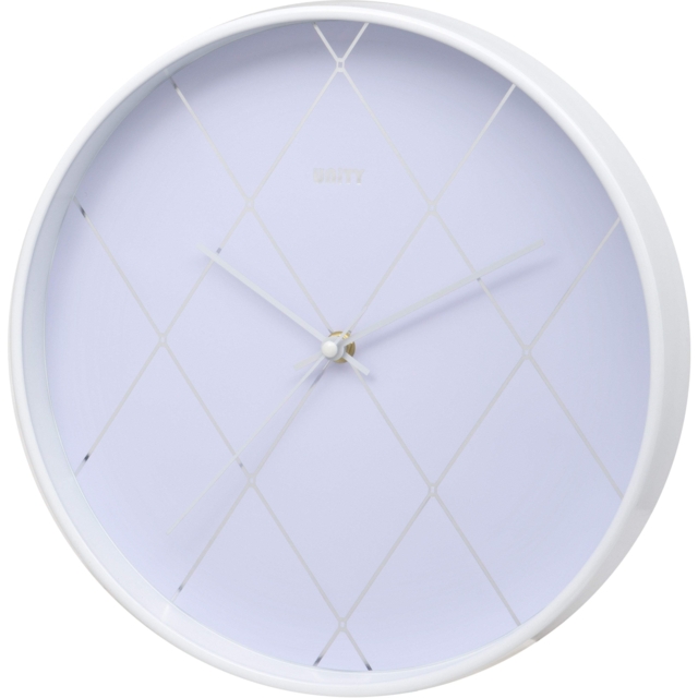 30cm Wall Clock With White Contemporary Diamond Effect Dial By Unity