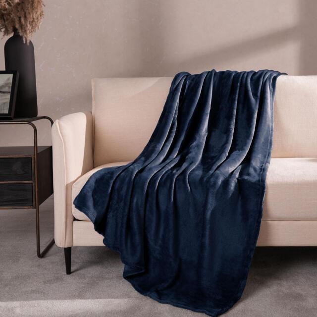 Ohs Large Flannel Fleece Bed Blanket Warm Throw Over Ultra Soft Bed
