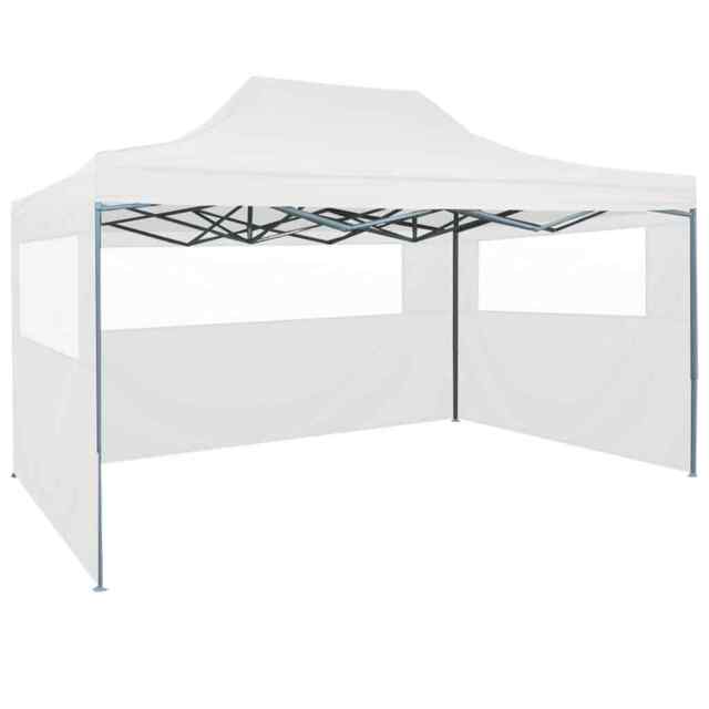 Professional Folding Party Tent With 3 Sidewalls 3x4 M Steel White