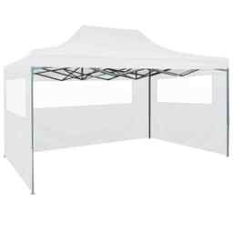 Professional Folding Party Tent With 3 Sidewalls 3x4 M Steel White