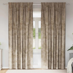 Curtain With Curtains 2 Pcs Champagne 245 X 140 Cm Velvet Vidaxl