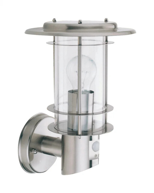 Outdoor Light Silver Edgeware Wall Stainless Steel Pir Ip44