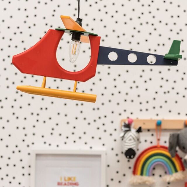 Children's Ceiling Light Shade Helicopter Pendant Bedroom Playroom