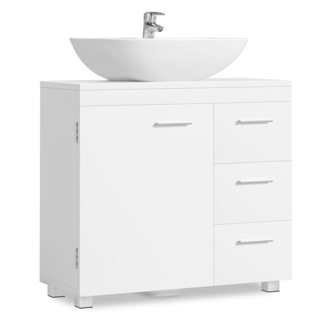 Bbk504w01 Vanity Unit Bathroom Cabinet 3 Large Drawers 30 X 70 X 64 Cm