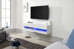 Galicia White 120cm Wall Tv Unit With Led Light Living Room