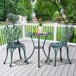 Outsunny 3 Pieces Bistro Set Furniture Garden Balcony Table 2 Chairs