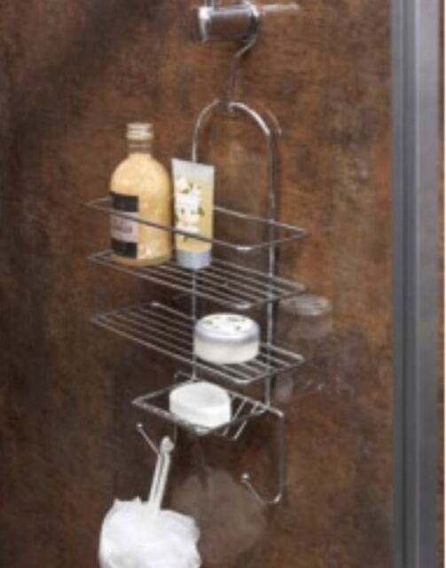 Supahome Hanging Bath Shower Rack Storage Hanger Chrome Plated