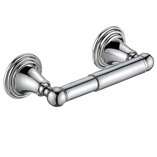 Ecospa Traditional Round Toilet Paper Roll Holder Chrome Wc Bathroom