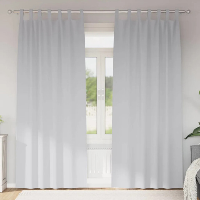 Curtains With Curtains 2 Pcs Pale Grey Polyester Vidaxl