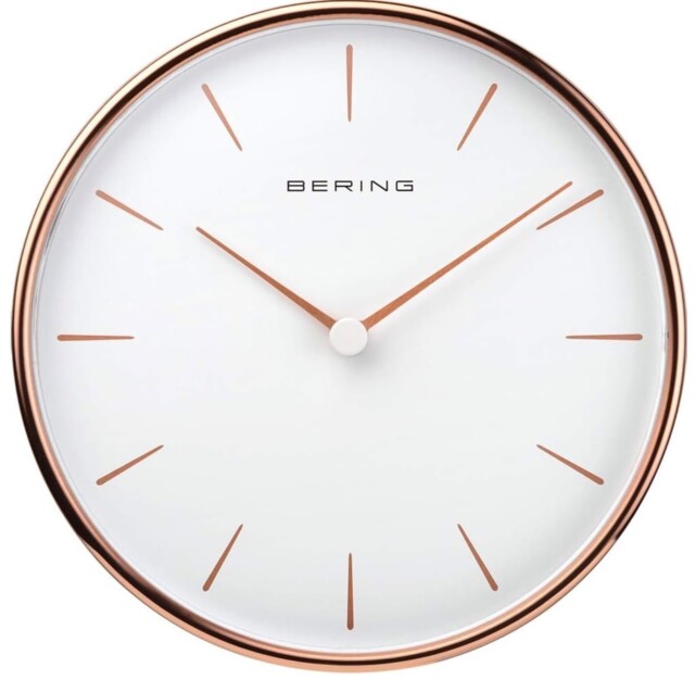 Bering Wall Clock - Rose Gold & White - 292mm Diameter