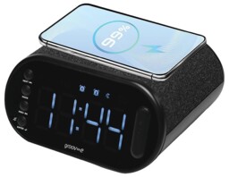 Atlas Ii Alarm Clock Radio With Wireless Charger, Black - Gvcr06bk