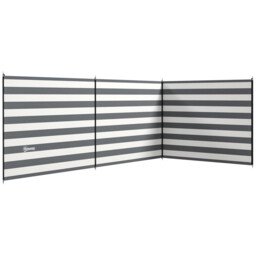 Windbreak Grey White 540x150cm Polyester Steel Beach Camping Privacy