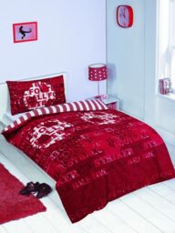 K Living Essentials Football Single Duvet Set - Red