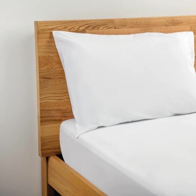 Mitre Comfort Cairo Housewife Pillowcase - White 100% Cotton Percale -