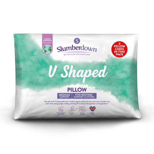 Slumberdown V Shaped Medium Support Back Sleeper Pillow, Pack Of 1