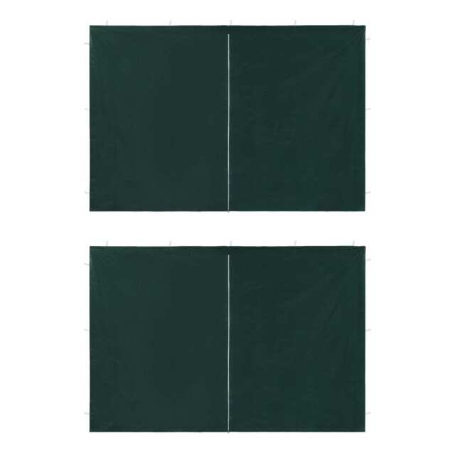 Party Tent Sidewall 2 Pcs With Zipper Pe Green Vidaxl