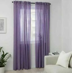 Ikea Praktklocka Curtains, Purple/lilac Stripes, 145 X 250 Cm -