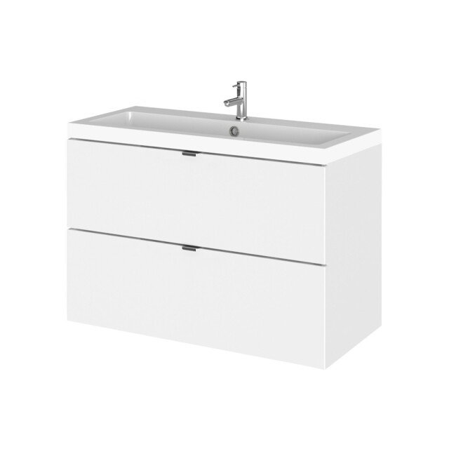 Hudson Reed 800mm Fusion 2-drawer Vanity Unit & Basin Wall Hung Gloss