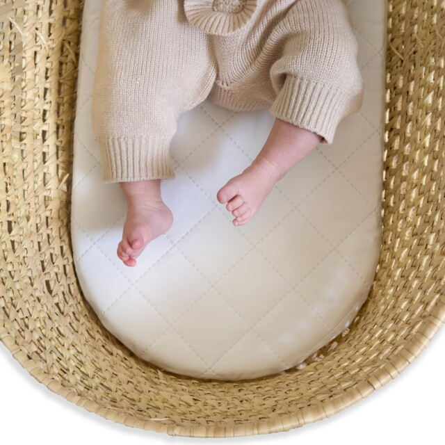 Clair De Lune Quilted Noah Pod/palm Moses Basket 1 Count (pack Of 1),