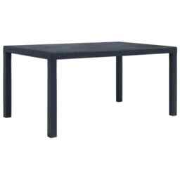 Garden Table Anthracite 150x90x72 Cm Plastic Rattan Look Vidaxl