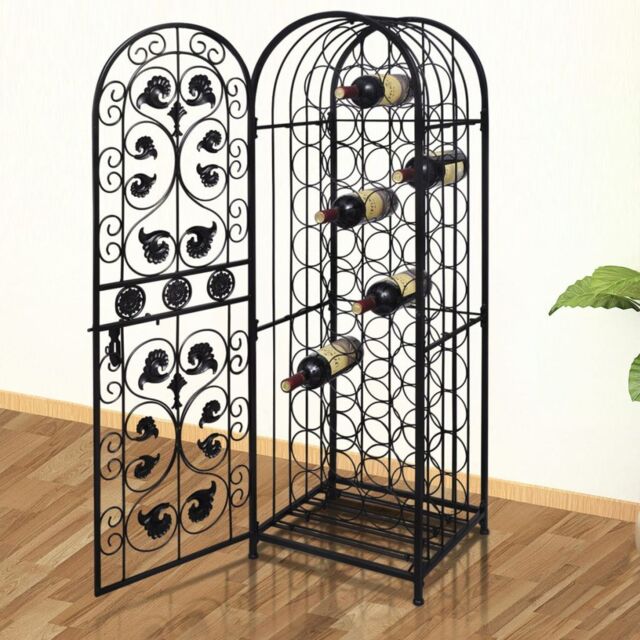 Wine Rack 45 Bottles Metal Bottle Holder Cabinet Display Floor