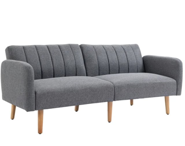 Two Seater Sofa Bed W/ Adjustable Backrest For Living Room Guest Room