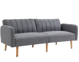 Two Seater Sofa Bed W/ Adjustable Backrest For Living Room Guest Room