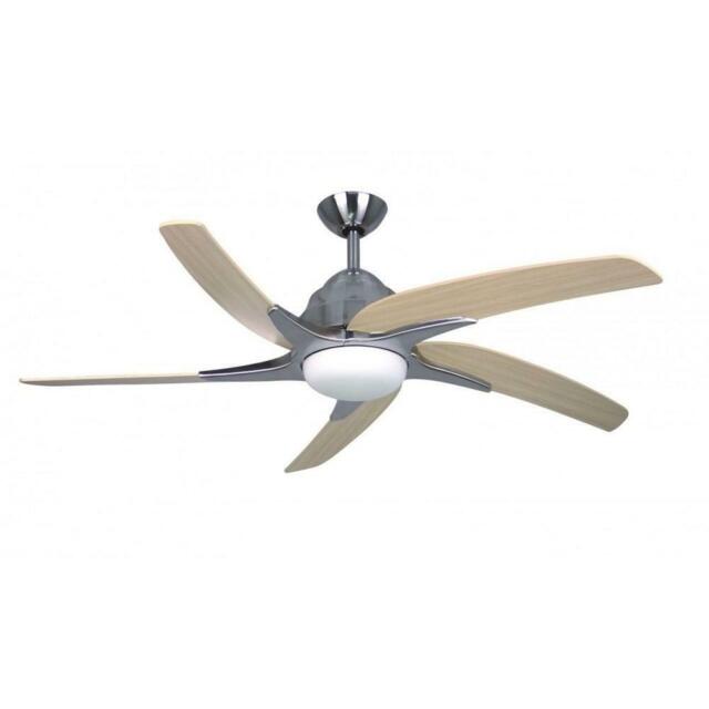 Fantasia Viper Plus 54 Inch Led Stainless Steel Ceiling Fan Maple