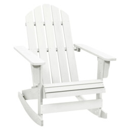 Rocking Chair White Hardwood Pinewood 70x91.5x92cm Vintage Outdoor