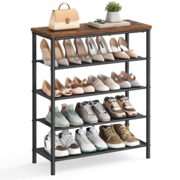 Vasagle Shoe Rack 5 Tier Narrow Shoe Storage Organiser For Wardrobe